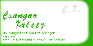 csongor kalitz business card